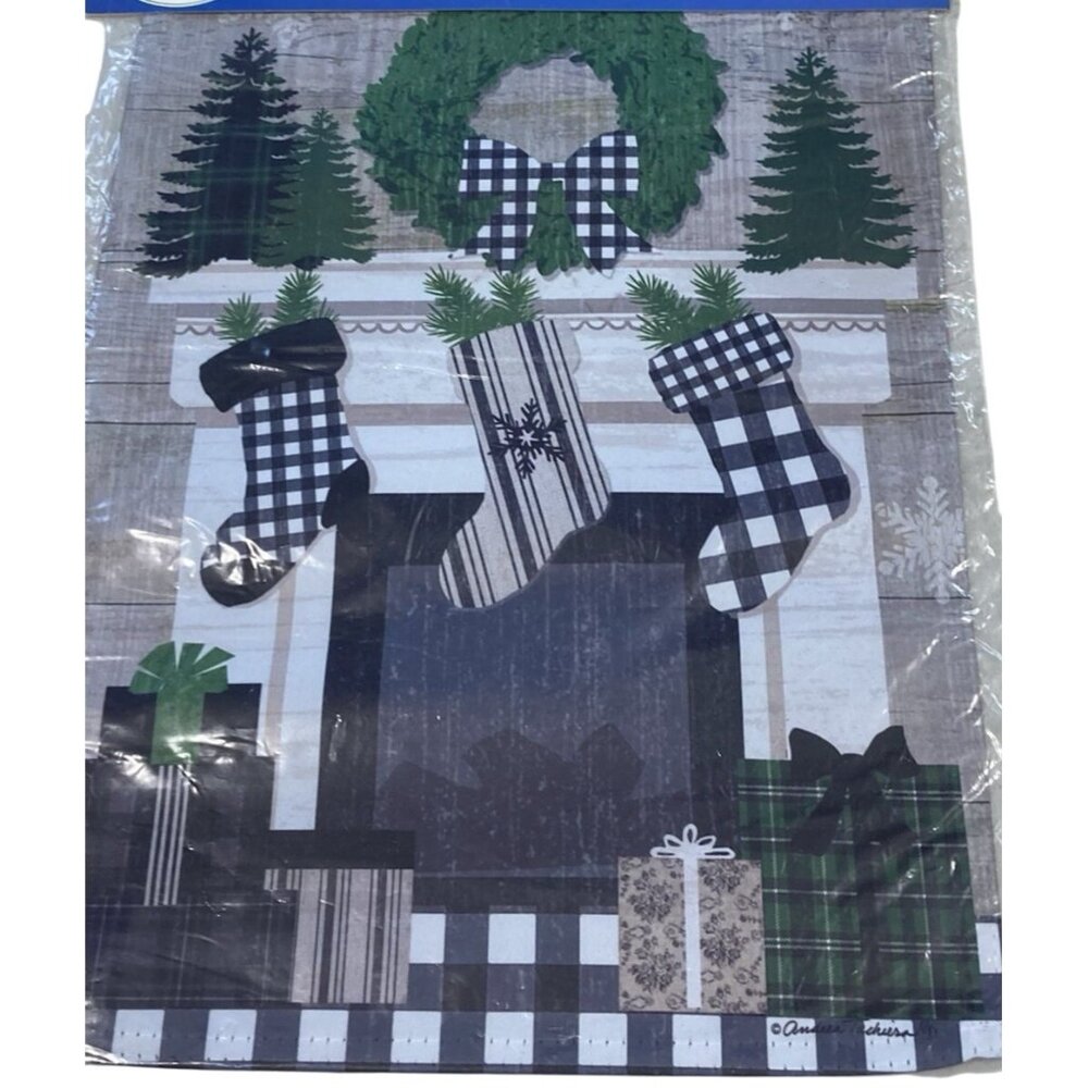 Christmas Gifts Garden Flag Holiday Party Banner Winter Decor Farmhouse Stocking